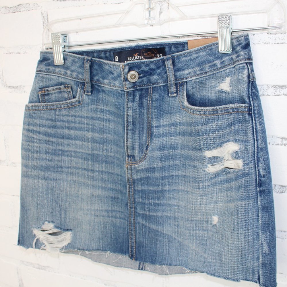 Hollister Jean Skirt with Rips // Summer skirt